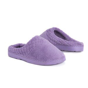 No Box MukLuk Women Micro Chenille Trimmed Clog Slipper Purple M (7-8) $40 1C439